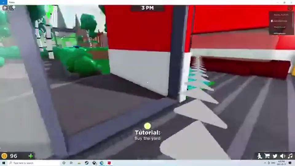 Pet Store Tycoon shop doorway with a Tutorial Buy the yard marker on the floor