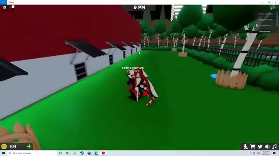 Pet Store Tycoon second player standing on the grass beside a row of shop plots
