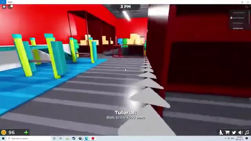Pet Store Tycoon red play room with agility ramps and a Walk to the food store tutorial