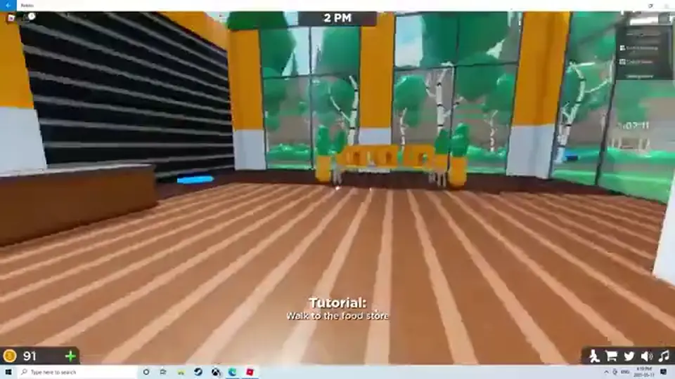 Pet Store Tycoon empty lobby with a reception counter and glass storefront