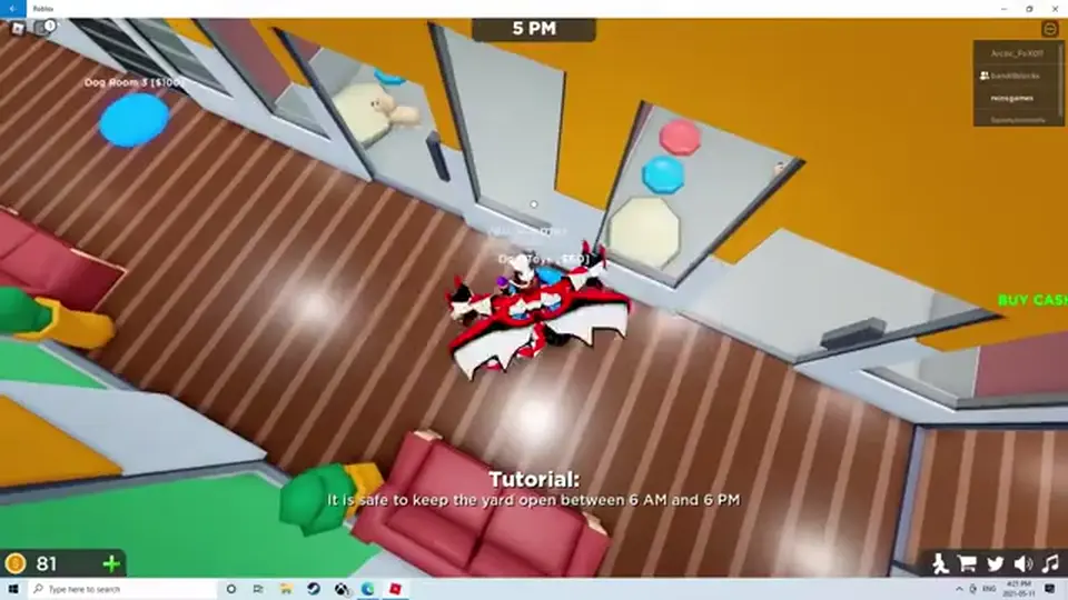 Pet Store Tycoon Dog Room 3 priced at 1000 and Dog Toys at 50 inside the shop